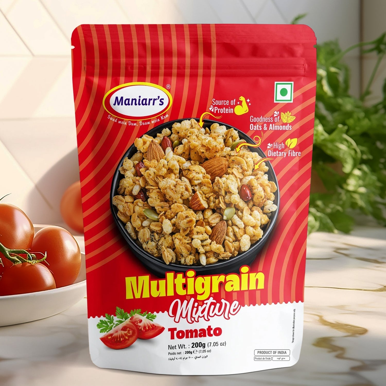 Maniarr's Tomato ROASTED MULTIGRAIN MIXTURE (200Gm) Maniarr's Tomato ROASTED MULTIGRAIN MIXTURE (200Gm)
